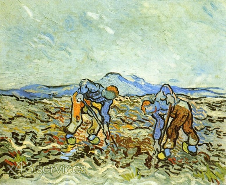 Vincent van Gogh - Bauern Kartoffeln ausgrabend